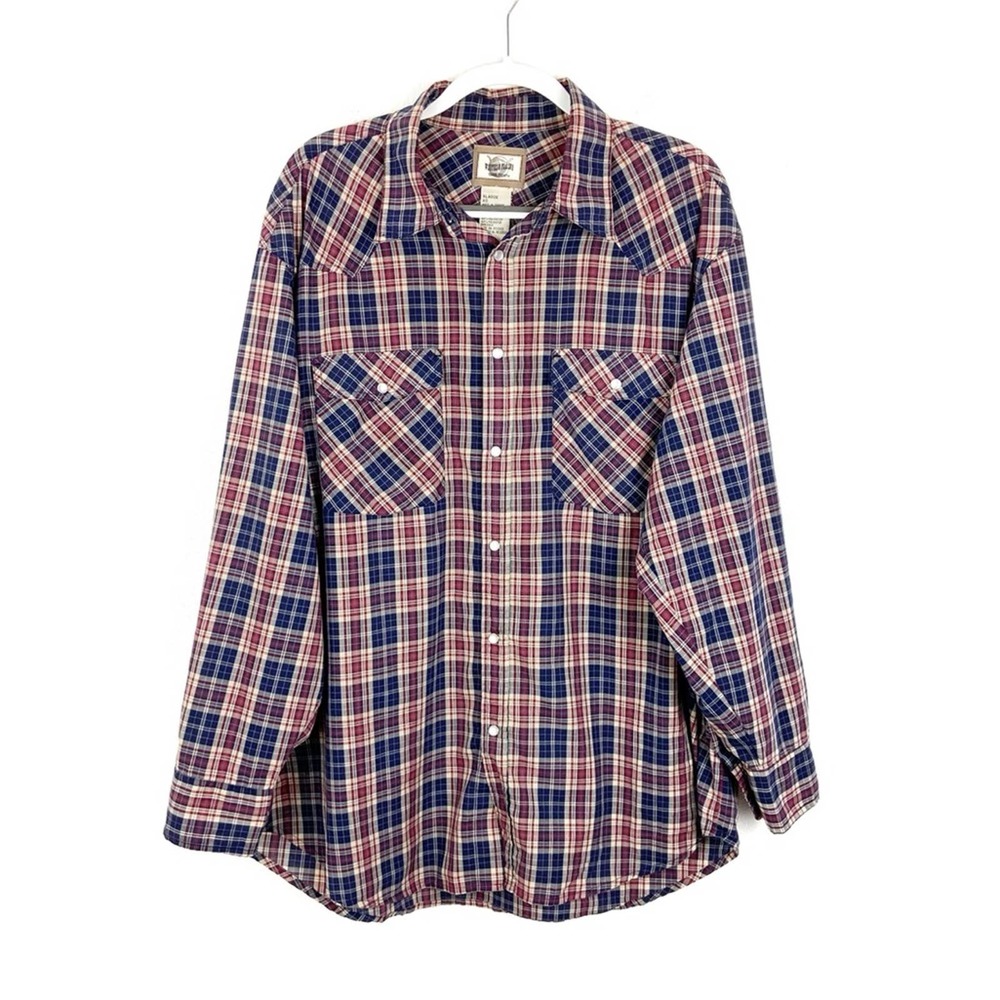 Western Plains Men’s Plaid Pearl Snap Shirt XL